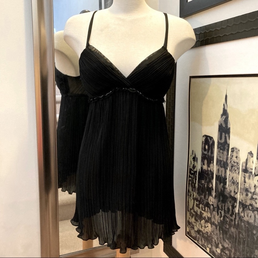 New Black sheer chiffon baby doll & panties